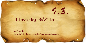 Illavszky Béla névjegykártya